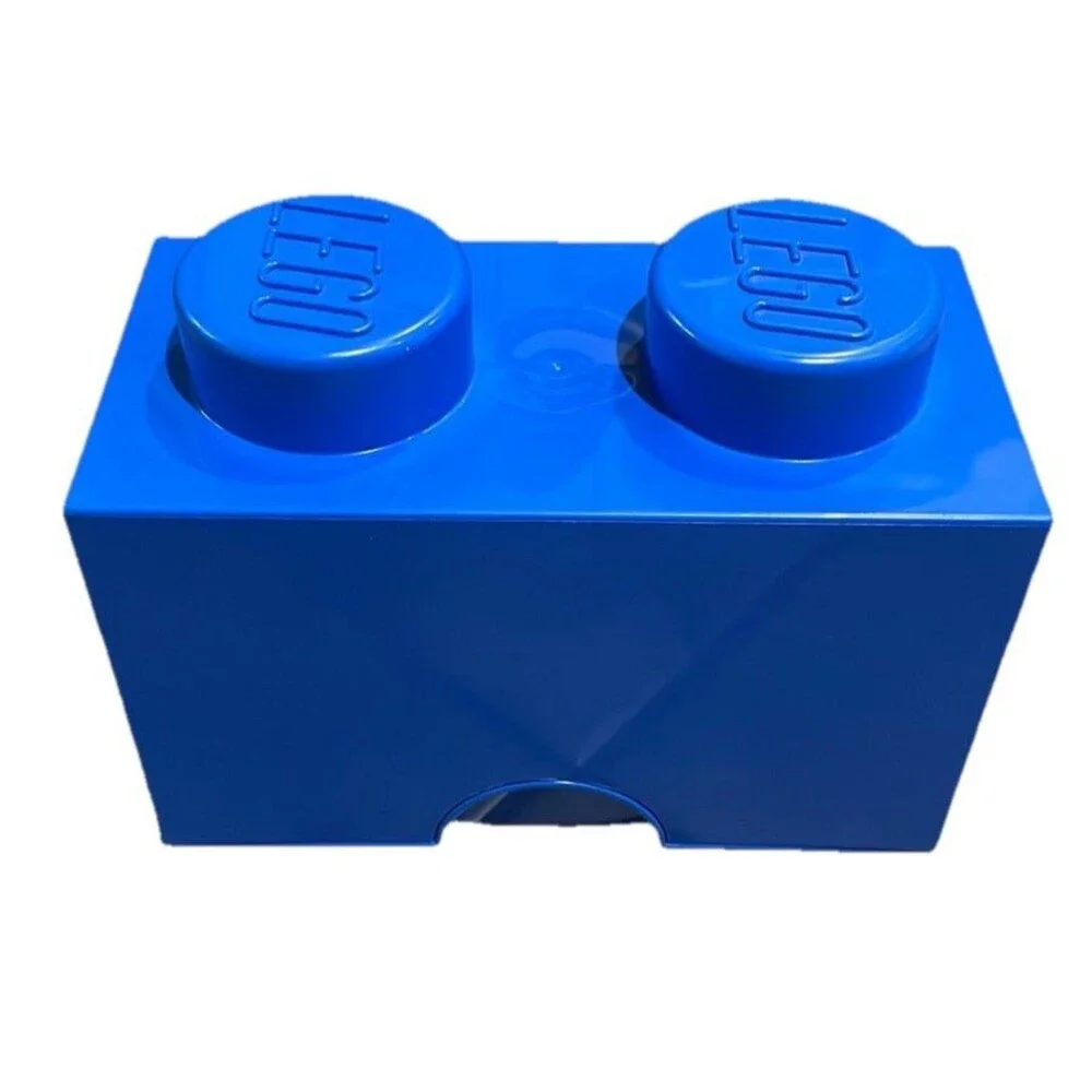 LEGO 2-stud Blue Storage Brick Plastic Stackable 10x5x6